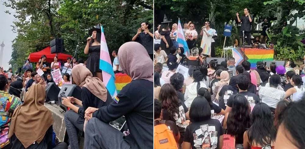 Heboh bendera LGBT berkibar di Monas